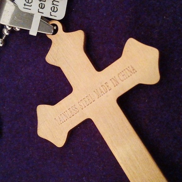 2152519-10 Unisex YG Stainless Steel Cross with Australian Crystals - Picture 3 of 4